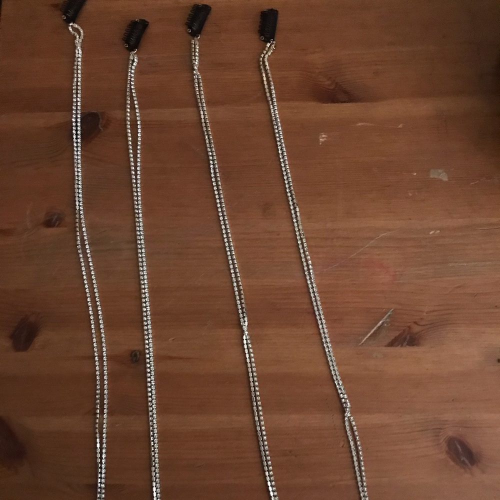 Rhinestone clip in hair chains